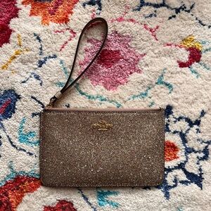 COACH Sparkly Bronze Wristlet